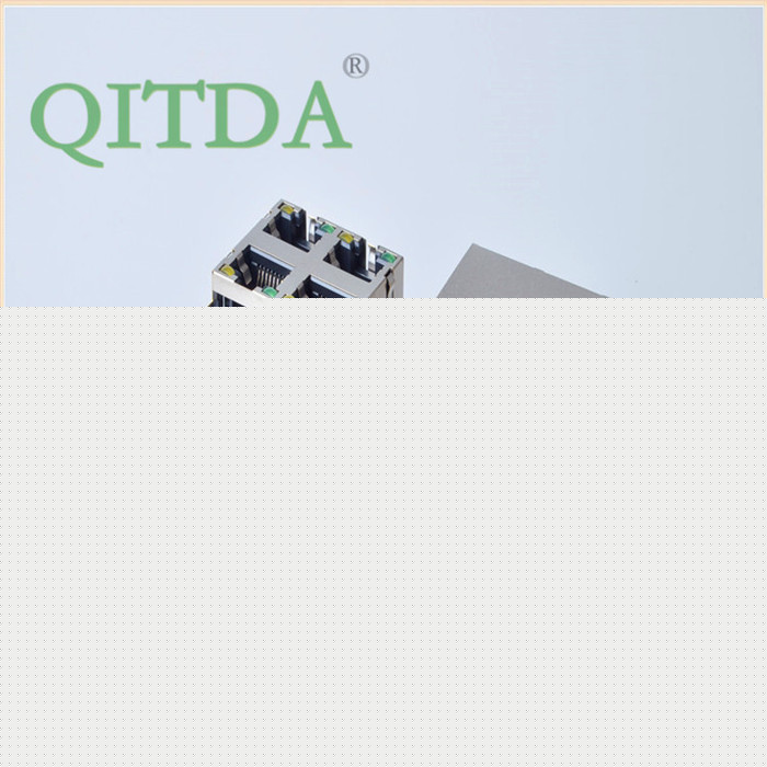 rj45連接器 rj45連接器帶燈 rj45網(wǎng)絡(luò)連接器 rj45插座連接器2*2雙層8P8C