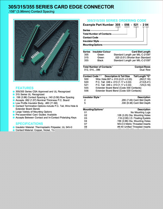 EDAC 板對板連接器305-012-520-201 