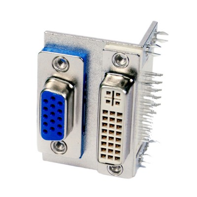 雙胞胎雙層連接器 VGA15/DVI24+5間