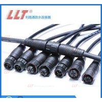 利路通-M16注塑式帶線2芯深水防水連接器，防水連接器