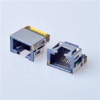 褀泰達(dá)rj45沉板插座 rj45沉板 rj45帶燈 rj45母座沉板rj45插座帶燈 RJ45母座帶燈 連接器