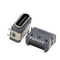 紐系TYPE-C 6P防水 USB母座 USB3.1 帶固定柱 四腳固定全貼 手機連接器